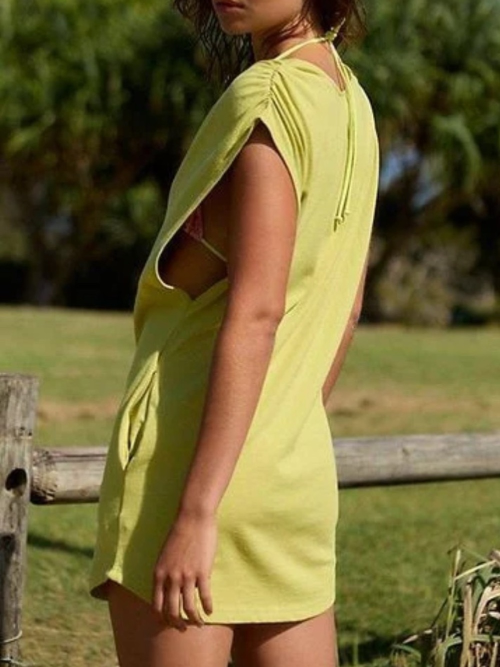 ☀️(A459) NEW Free People Free-est Alex Cotton Jersey Mini Dress. Green. Large - Picture 12 of 13